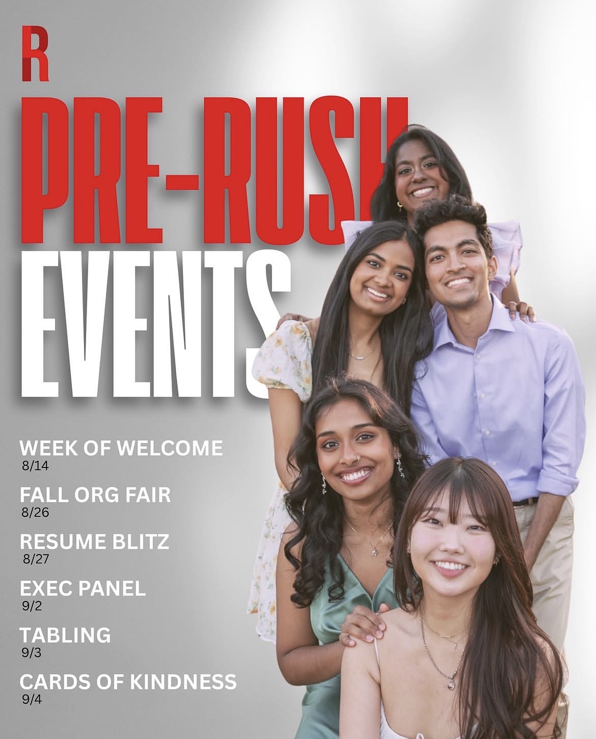 Pre-rush events poster