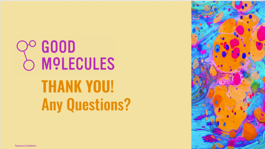 Good Molecules slide: thank you